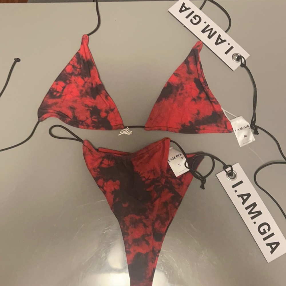 I AM GIA Red Tie Dye Bikini